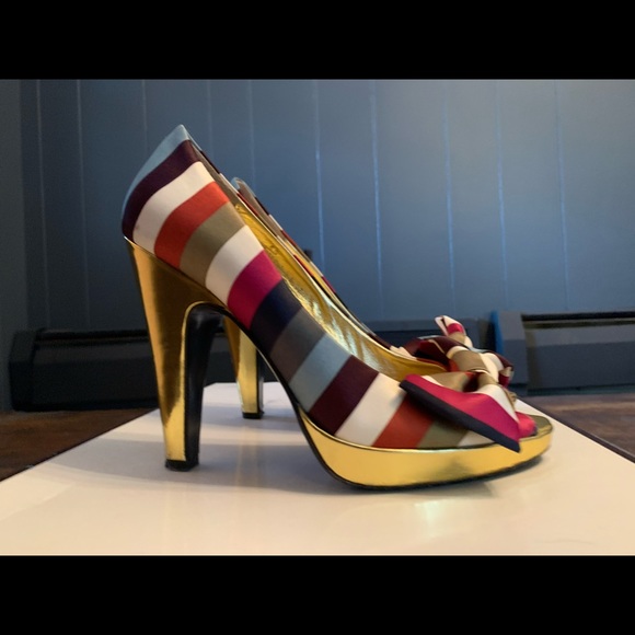 Coach Shoes - Coach multi stripe heels